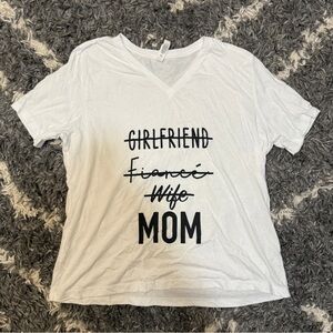 White Pregnancy Announcement Graphic Tee